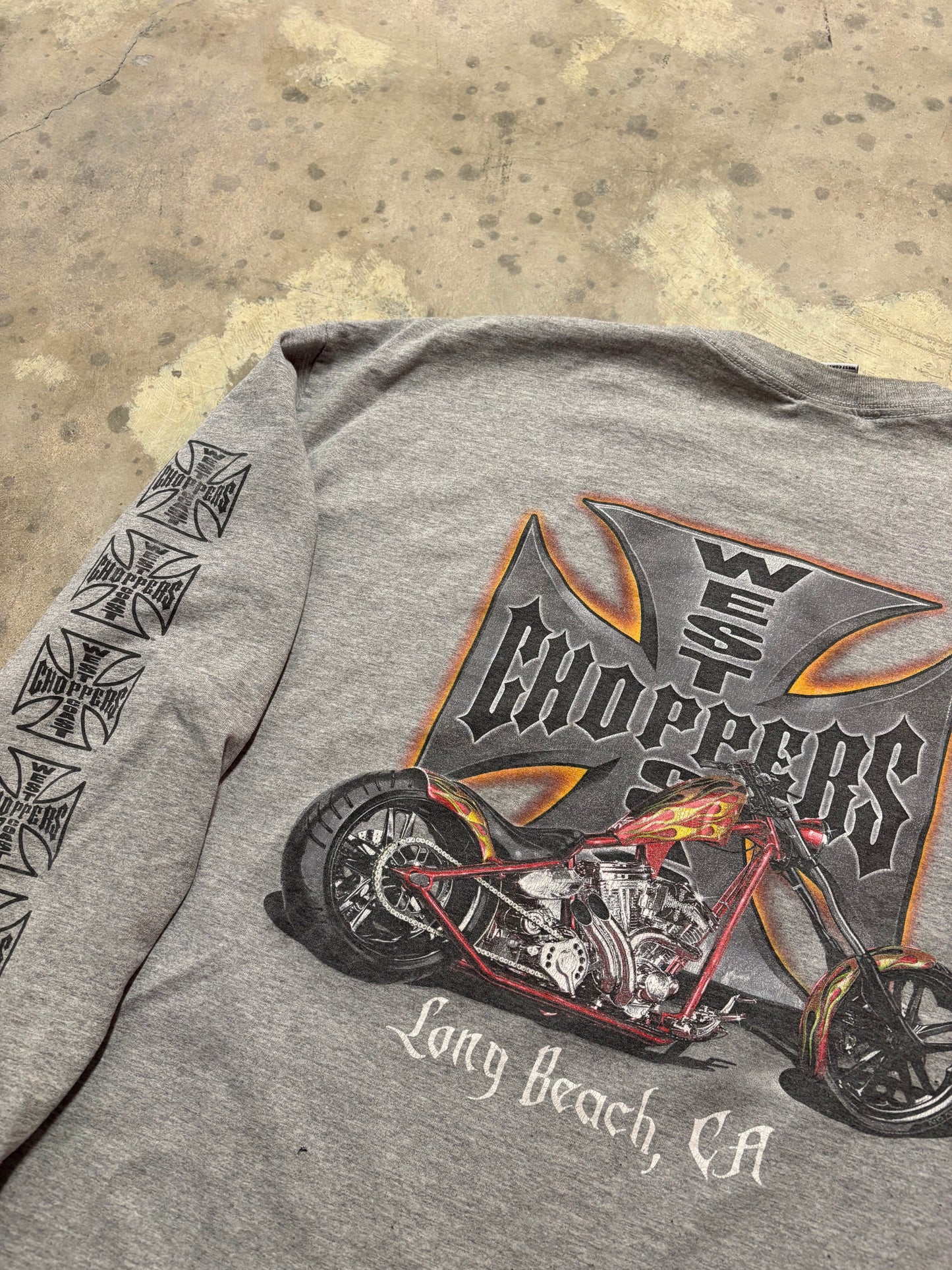 Vintage West Coast Choppers grey long sleeve shirt size XXXL