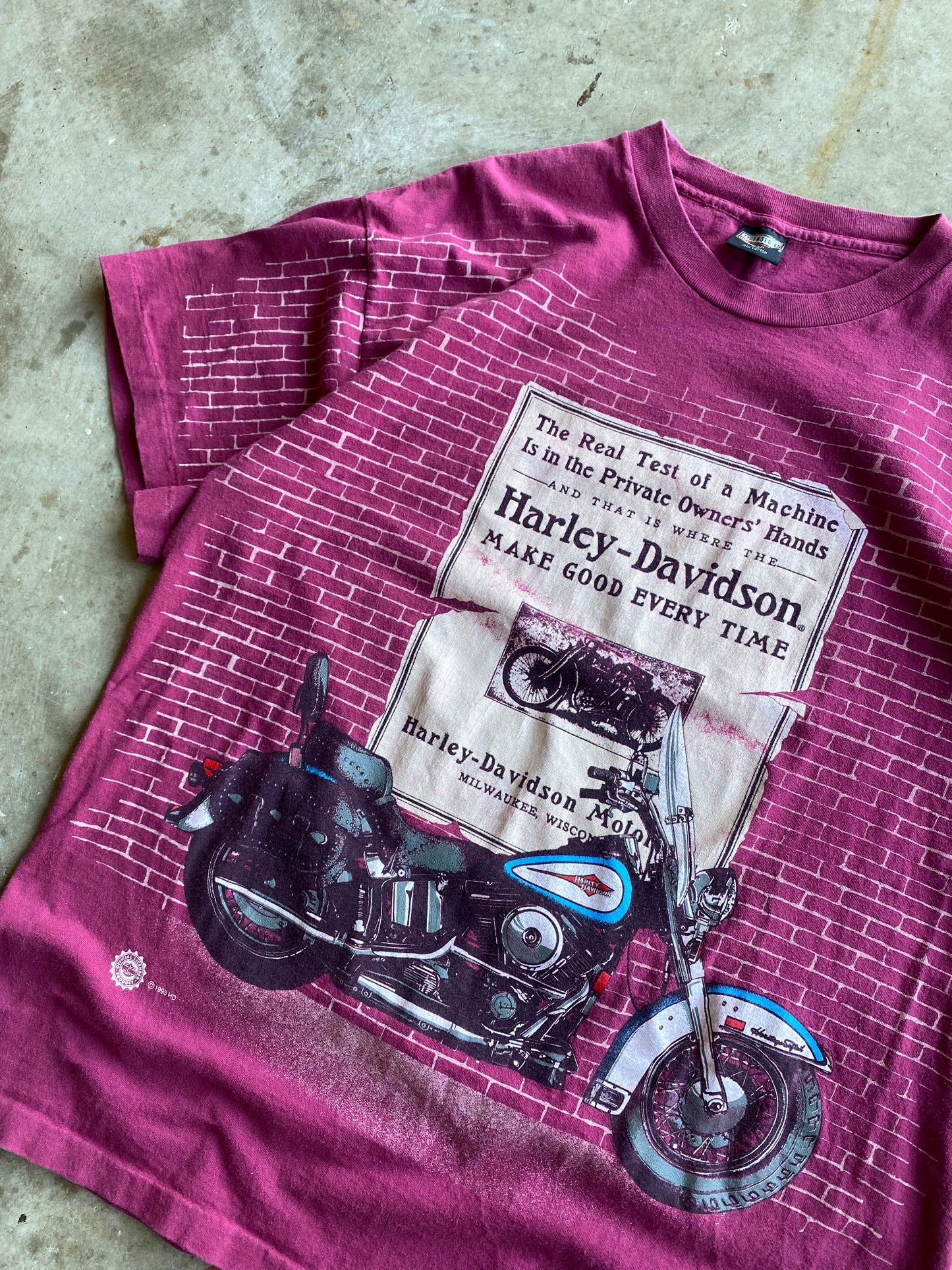 Vintage Harley Davidson The real test shirt size extra large