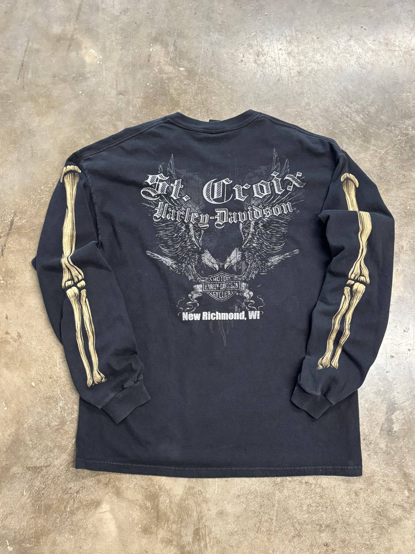 HARLEY Davidson skeleton long sleeve size xl