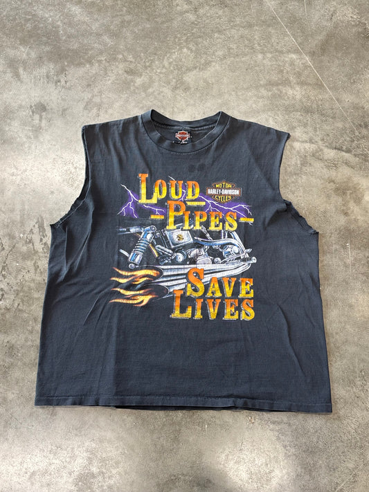 Vintage Harley Davidso Loud pipes chopped shirt size xl