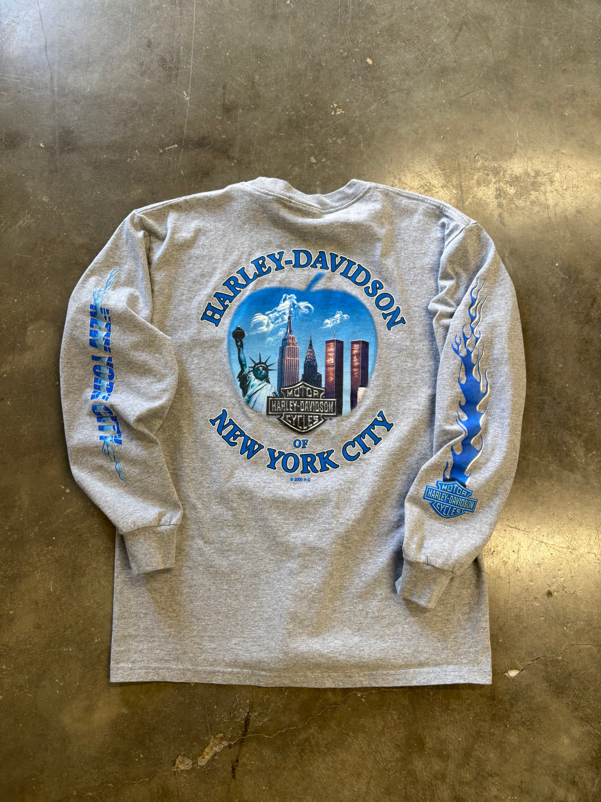 Vintage Harley Davidson twin towers long sleeve size large