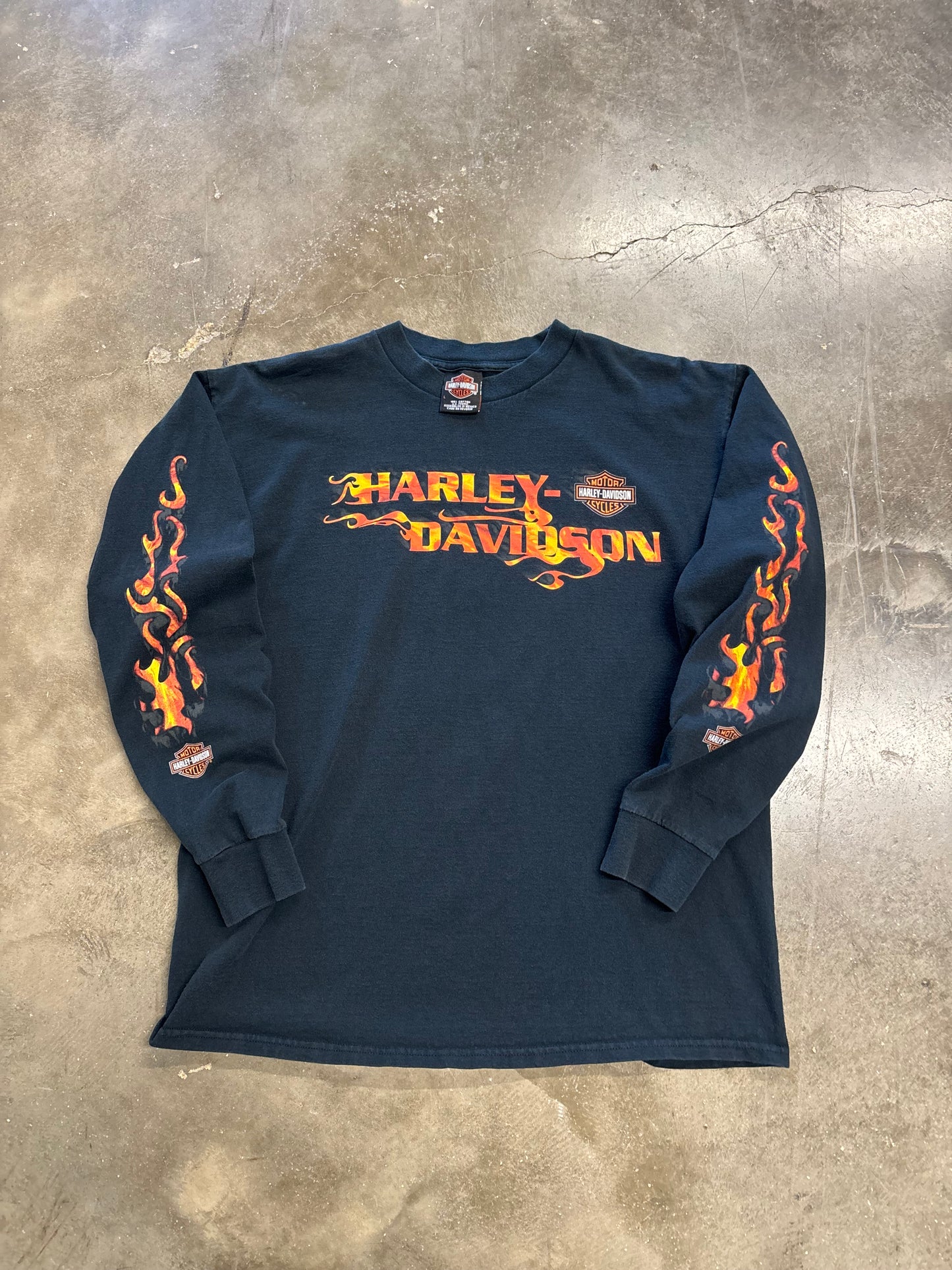 Vintage Harley Davidson Flame long sleeve size large