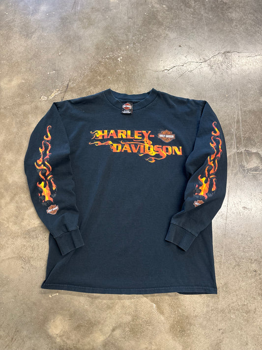 Vintage Harley Davidson Flame long sleeve size large