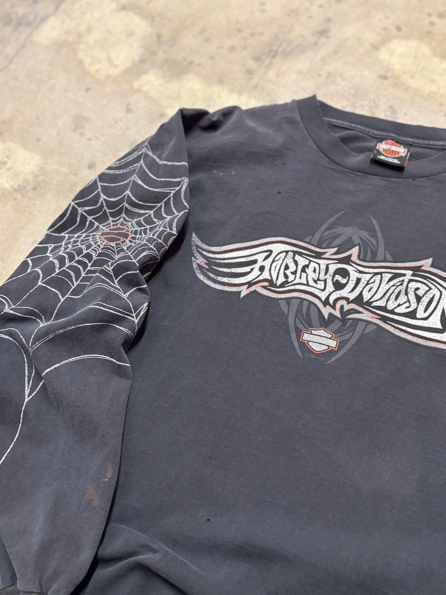 Vintage Harley Davidson spider web shirt size large