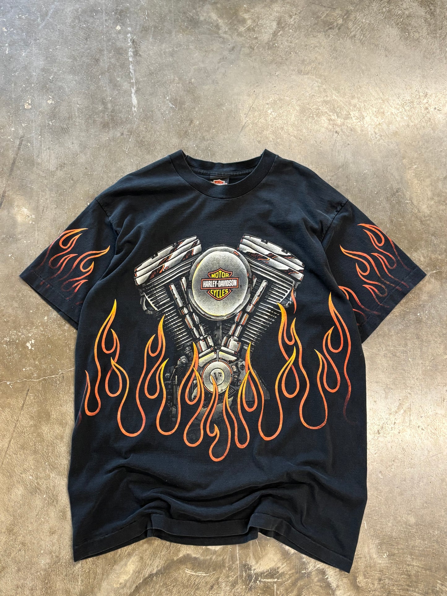 Vintage Harley Davidson V -Twin Flame shirt size xl