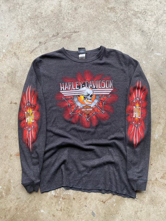 Vintage Harley Davidson Skull Thermal Size XXL