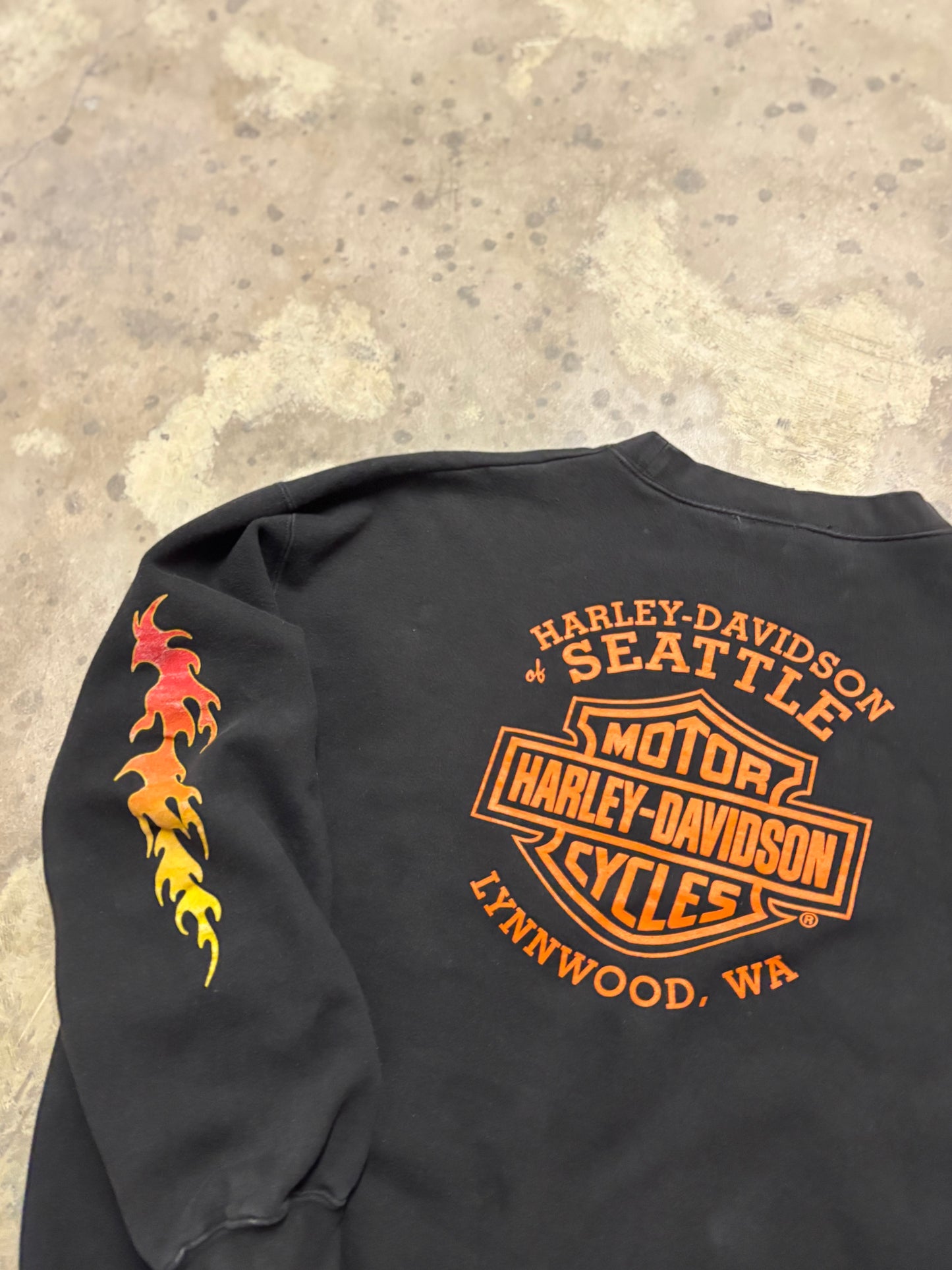 Vintage Harley Davidson Flame Burst Sweatshirt Size XXL