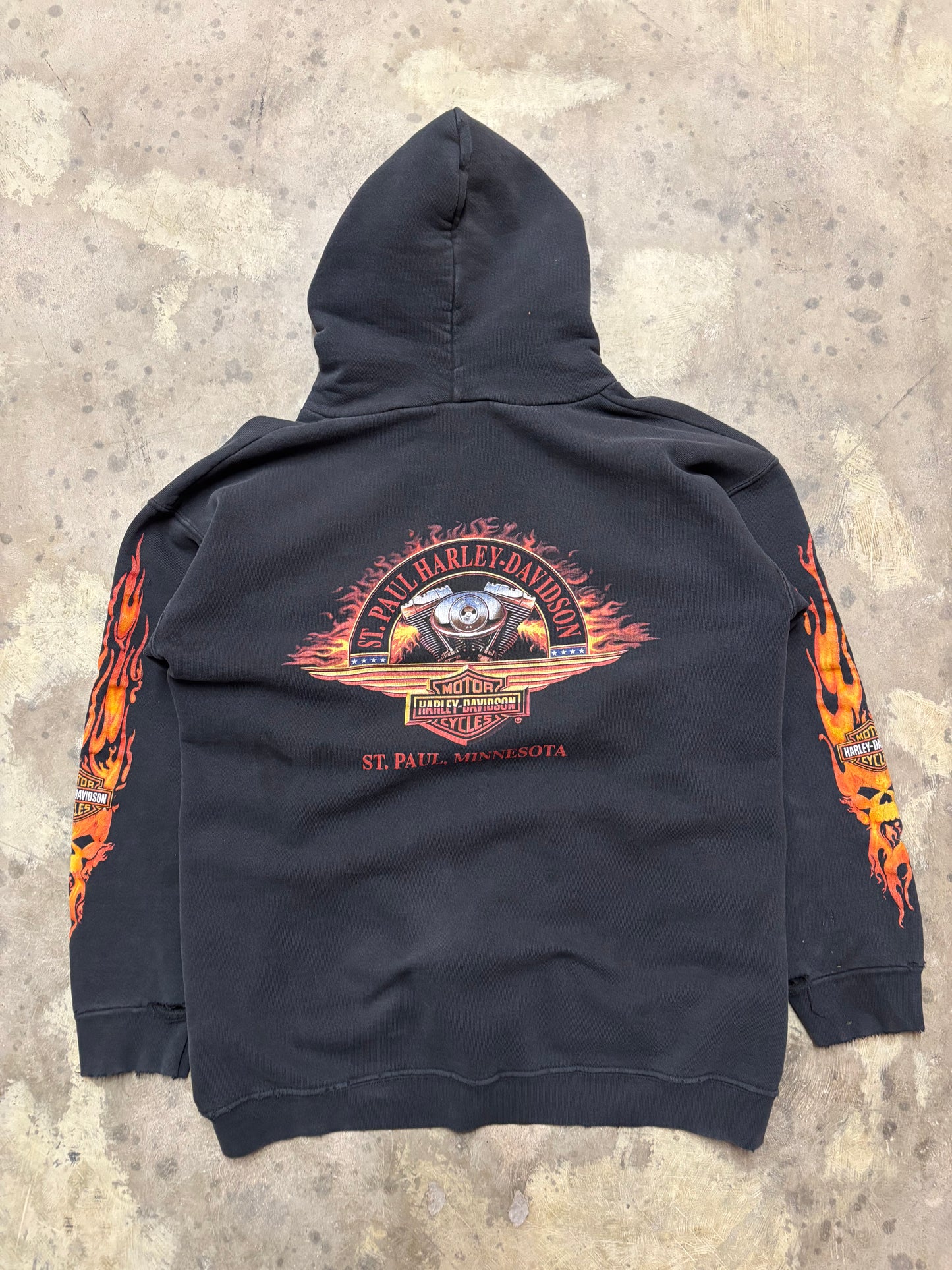 Vintage Harley Davidson cooked tribal hit hoodie size medium