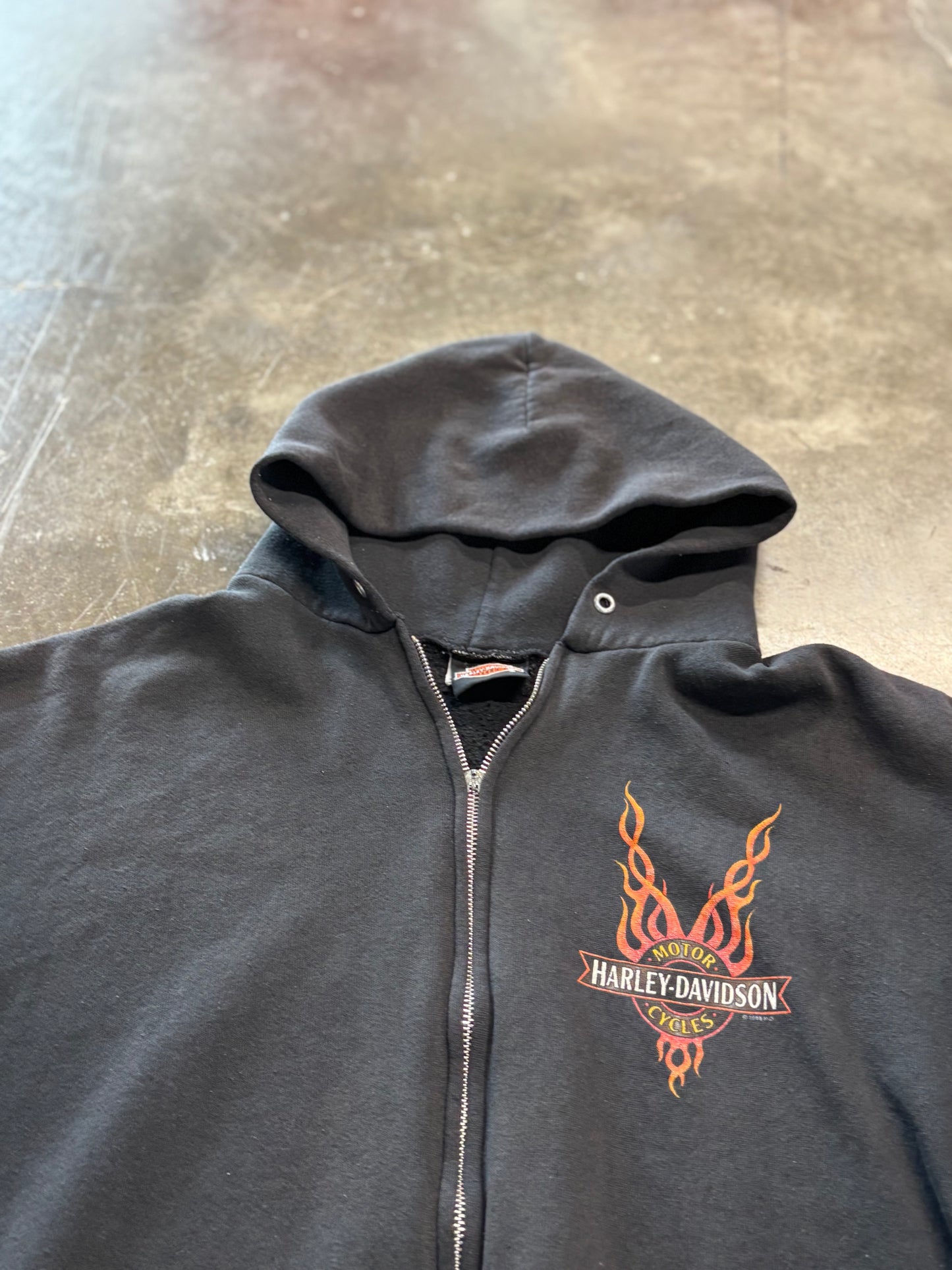 Vintage Harley Flame zip up size 2XL