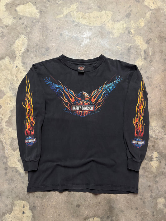 Vintage Harley Davidson Eagle Flame shirt size large