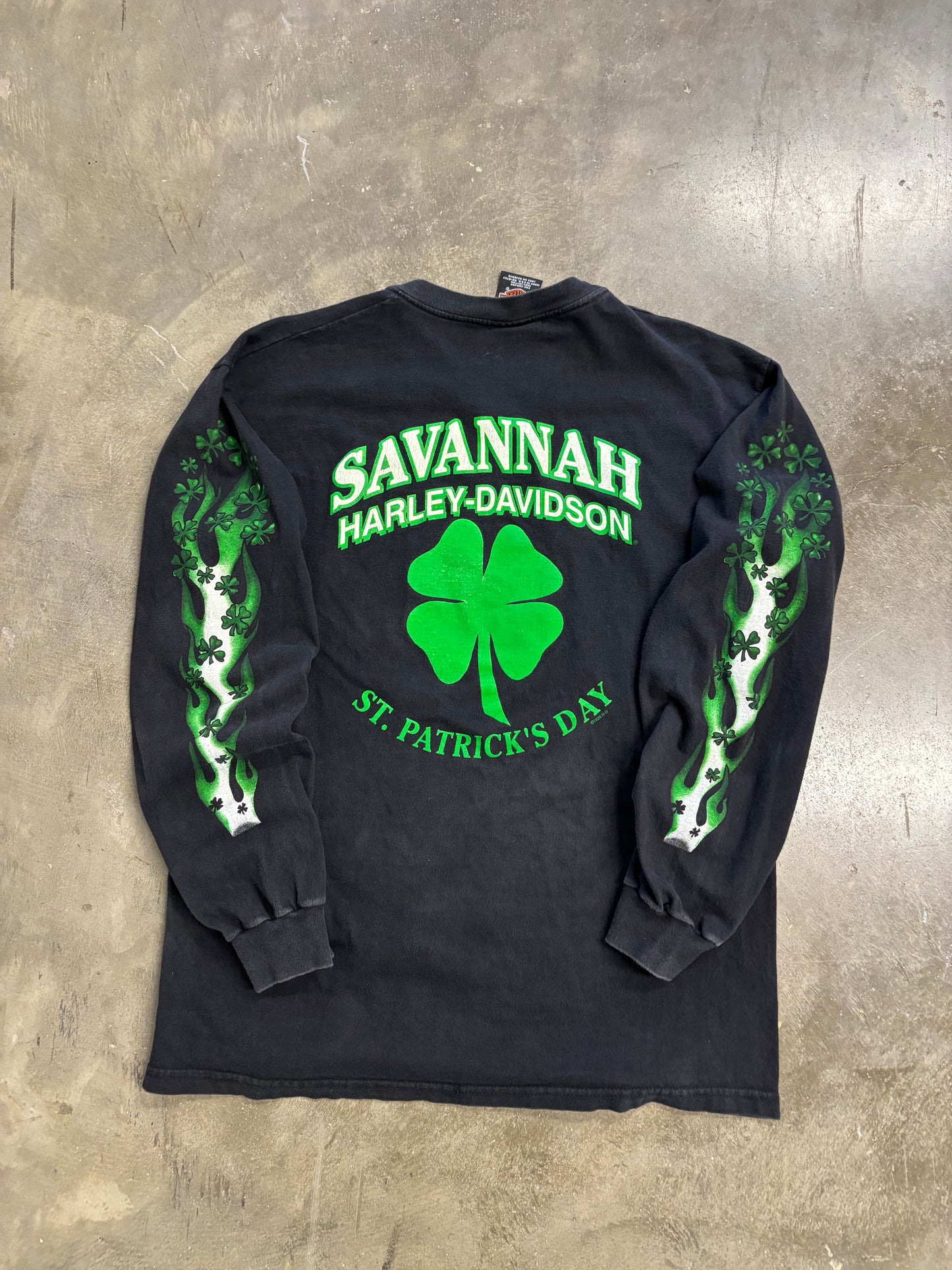 Vintage Harley Davidson Shamrock long sleeve size large