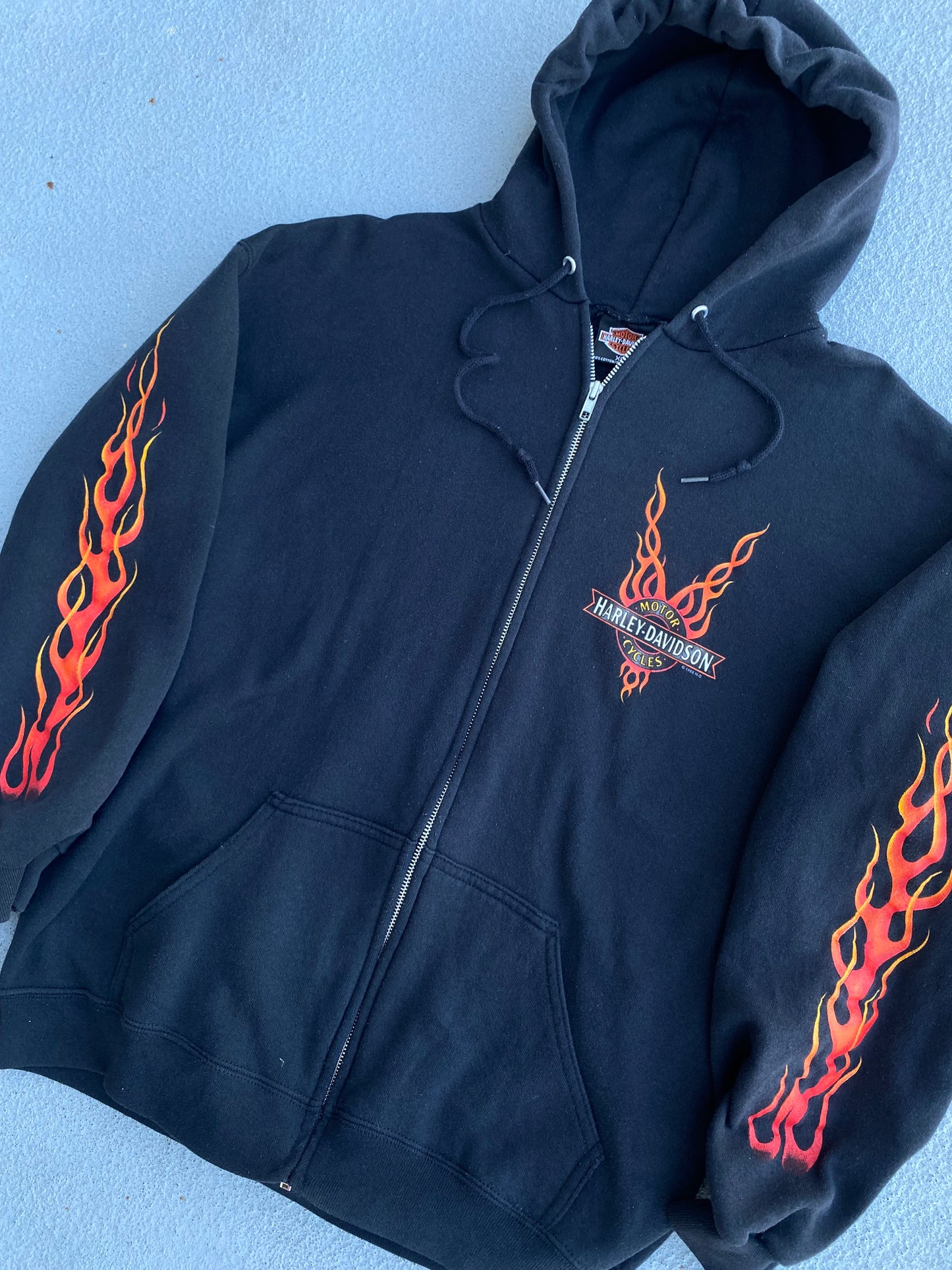 Vintage 90’s Flame zip up hoodie size extra large