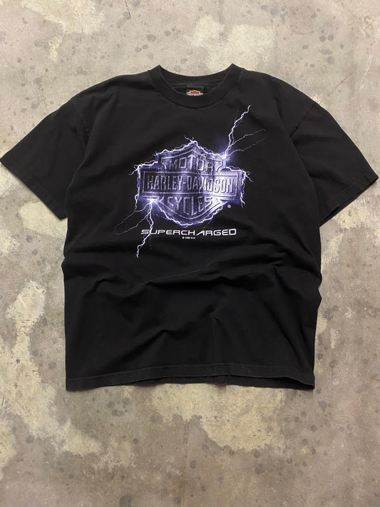 Vintage Harley Davidson Supercharged lightning shirt size extra large