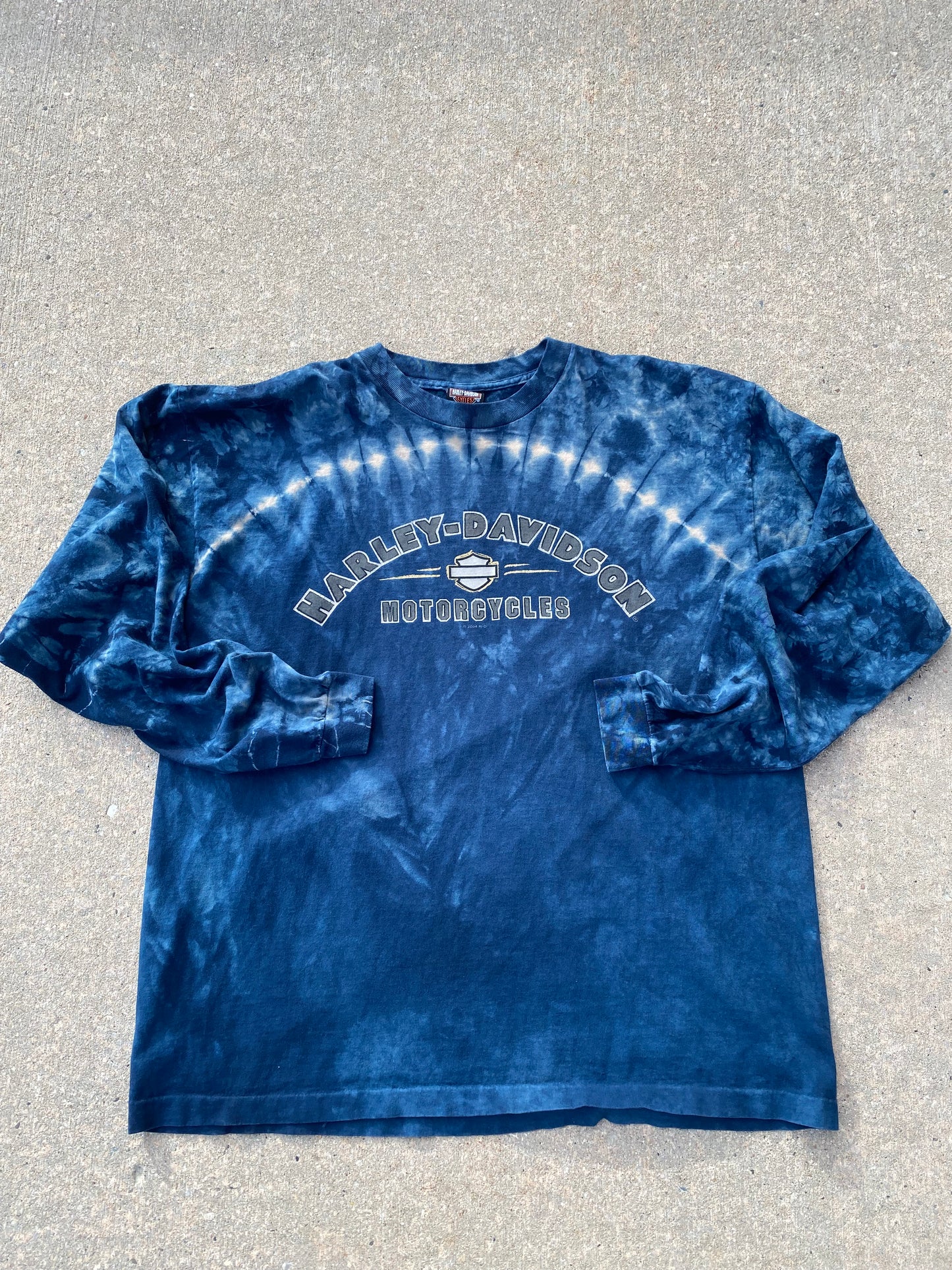 Vintage Harley Davidson Marble dyed long sleeve size XL