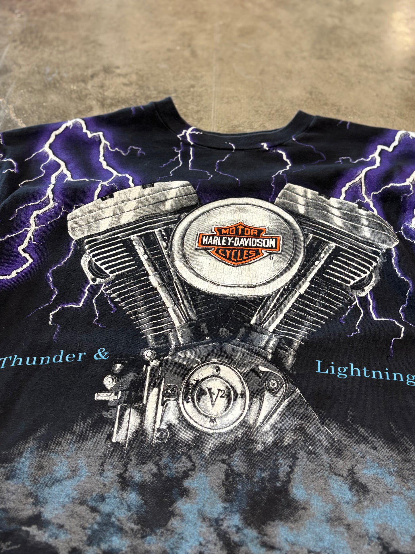 Vintage Harley Davidson Purple Lightning shirt size xxl