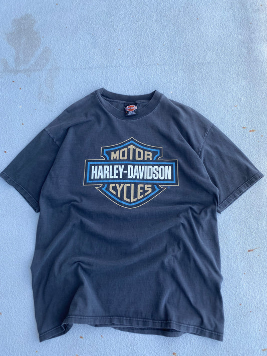 Vintage Harley big blue shield logo shirt Size XL