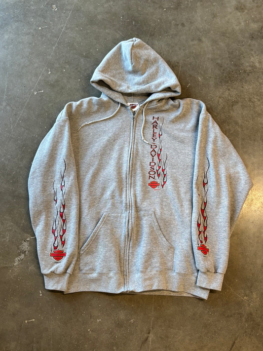 Vintage Harley Davidson Grey zip up size XL