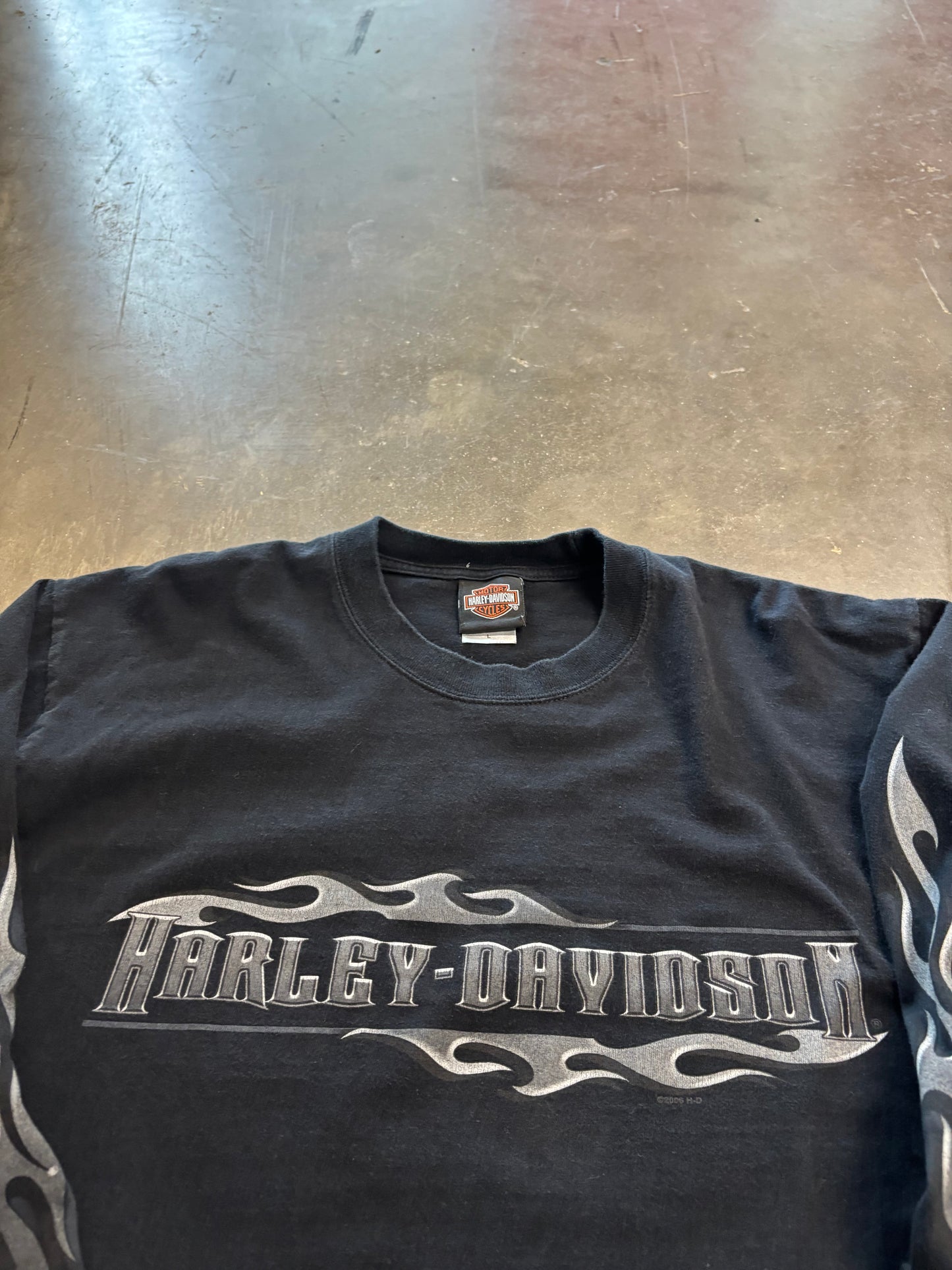 Vintage Harley Davidson Chrome Flame long sleeve size large fits xl