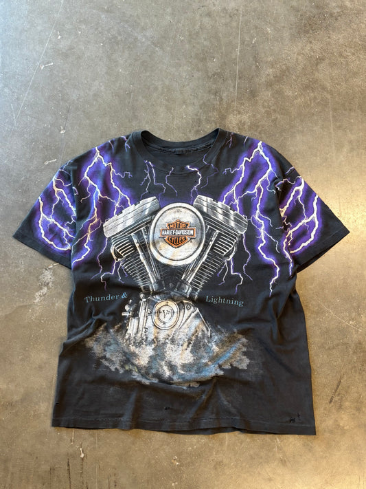 Vintage Harley Davidson purple Lightning AOP size XL