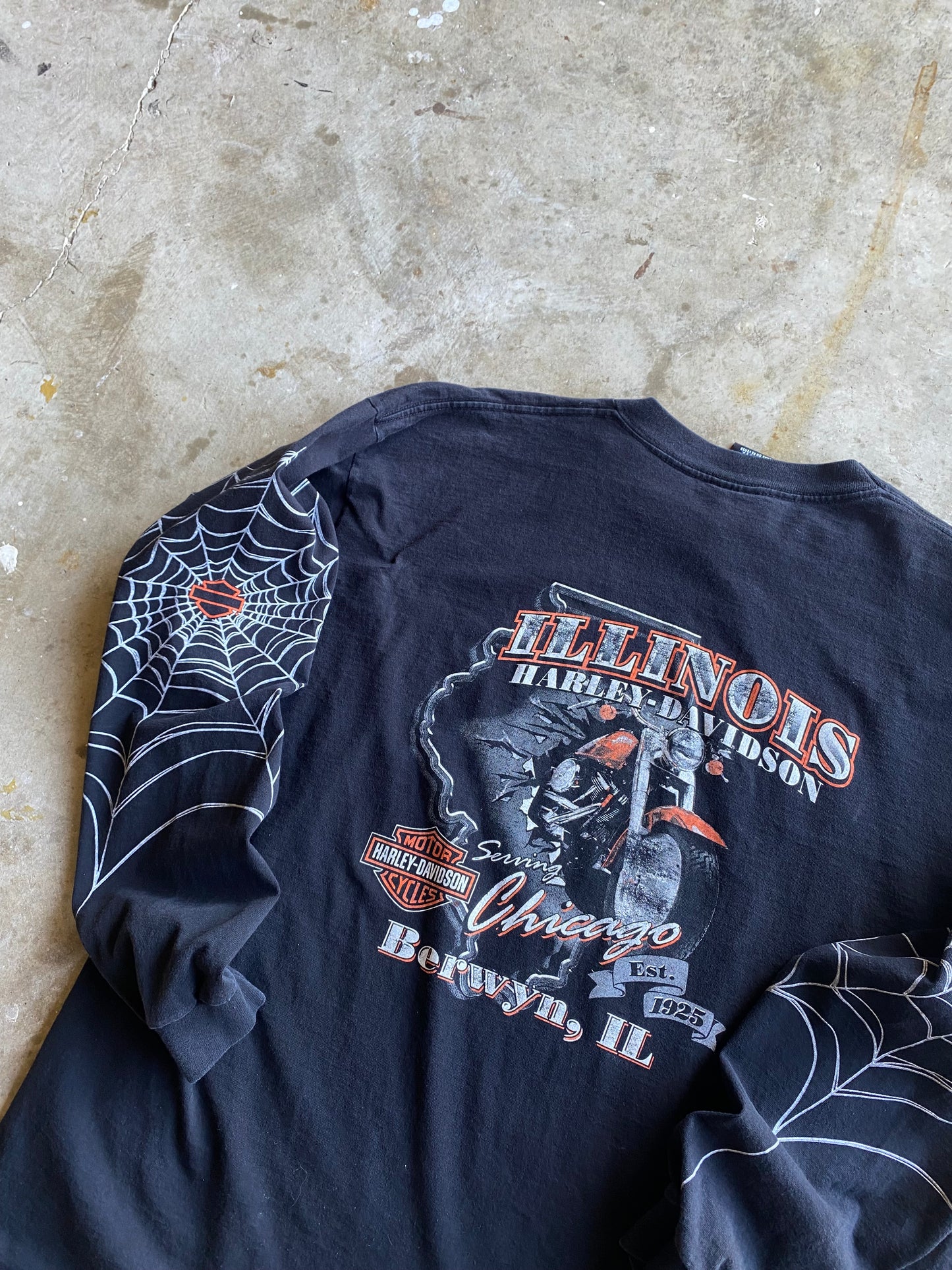 Vintage Harley Davidson Spider Web long sleeve shirt size 2XL