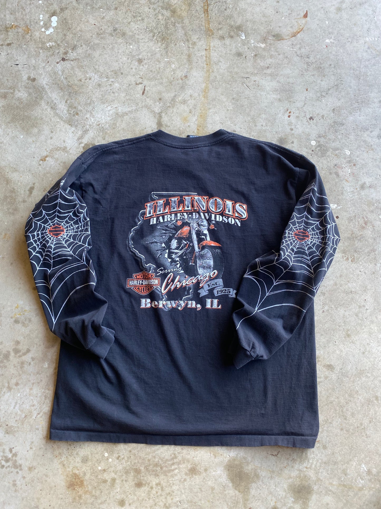 Vintage Harley Davidson Spider Web long sleeve shirt size 2XL
