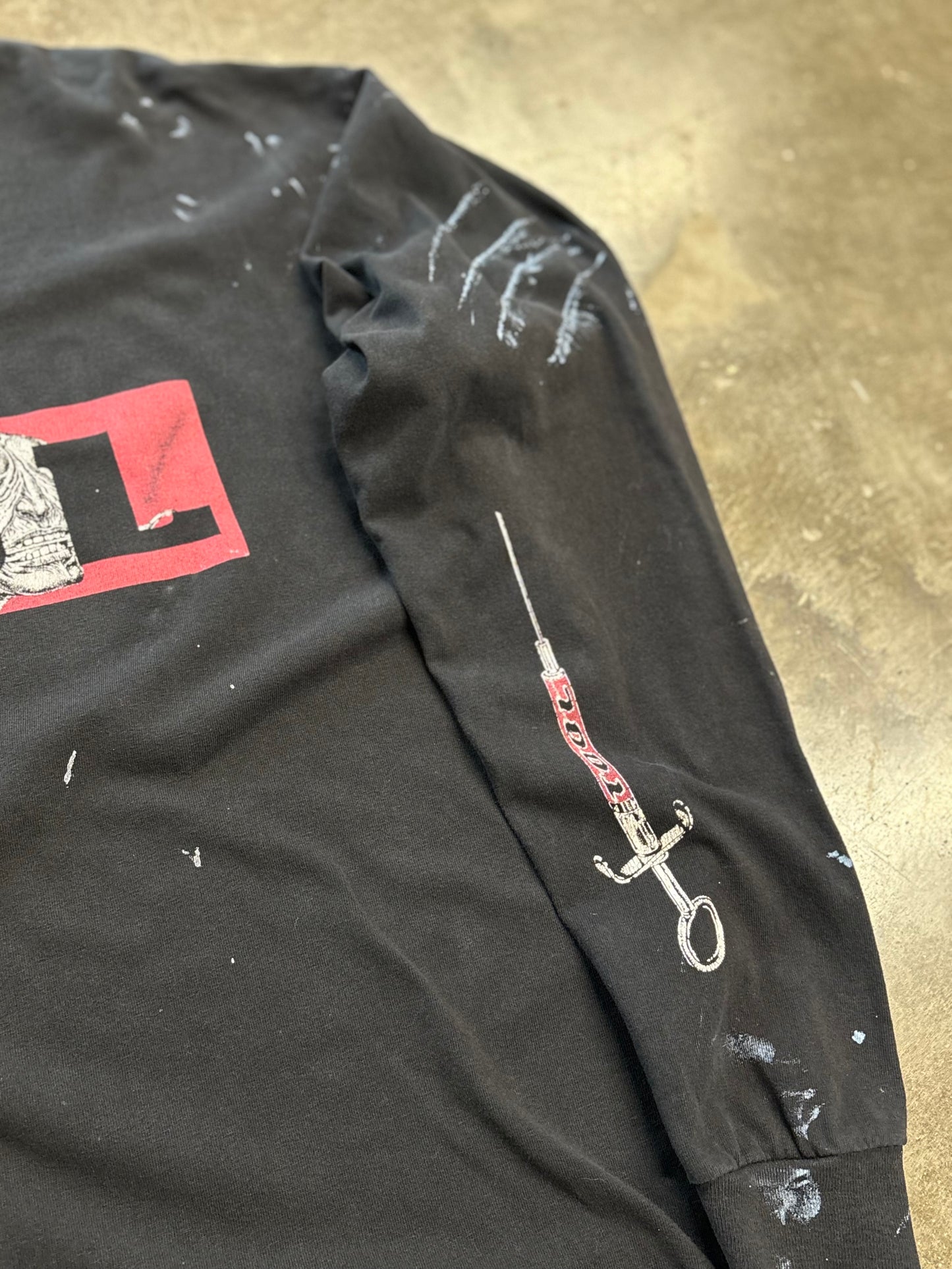 Vintage Tool Syringe long sleeve size xl painted up