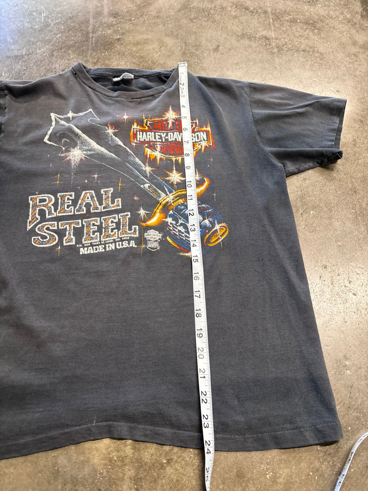 Vintage Harley Davidson faded out real steel shirt size medium