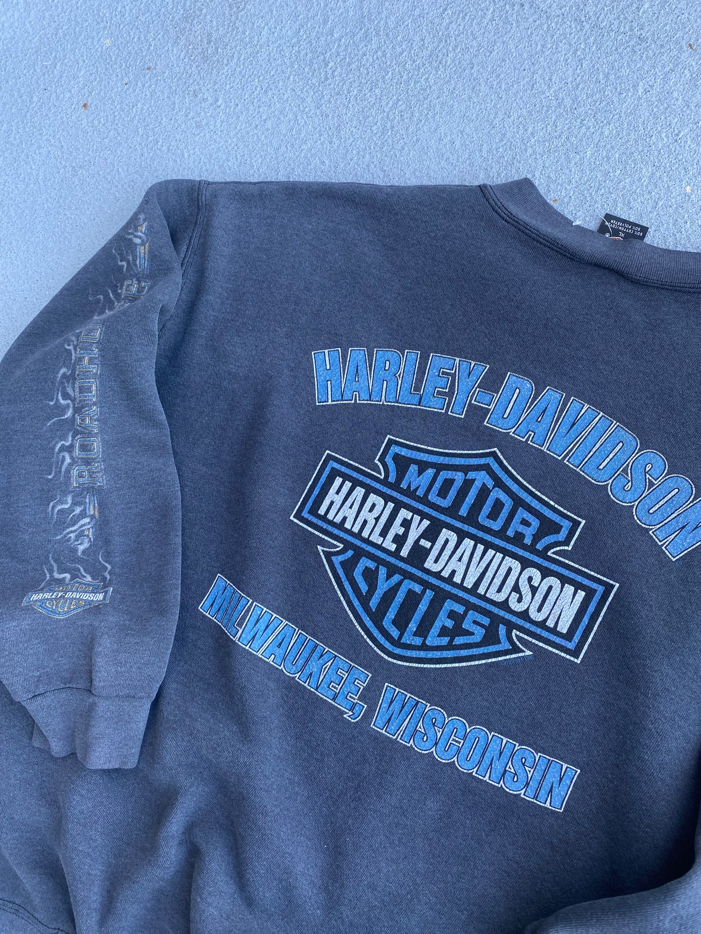 Vintage Harley Davidson Smoking Sleeves Sweatshirt Size XL