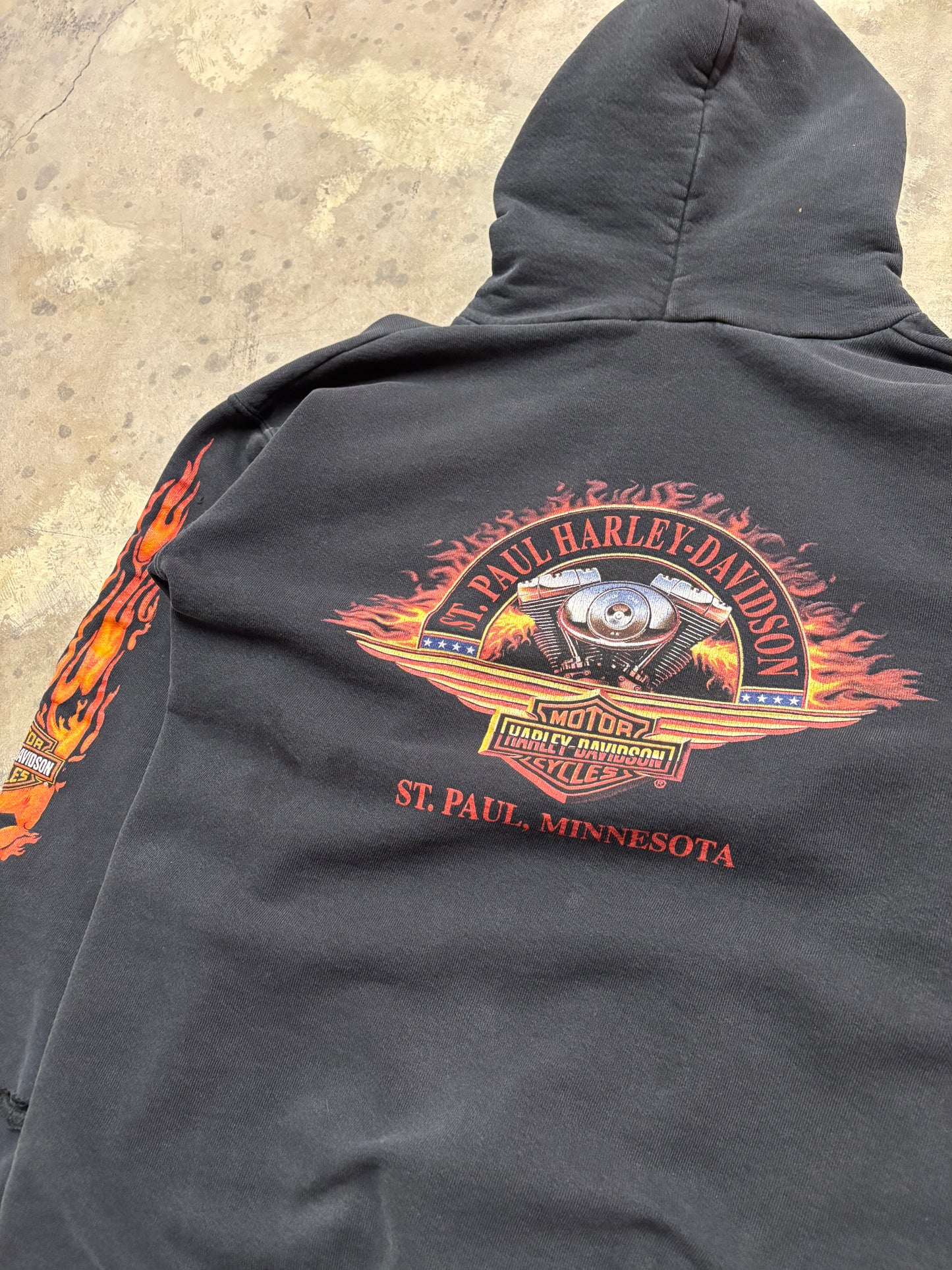 Vintage Harley Davidson cooked tribal hit hoodie size medium