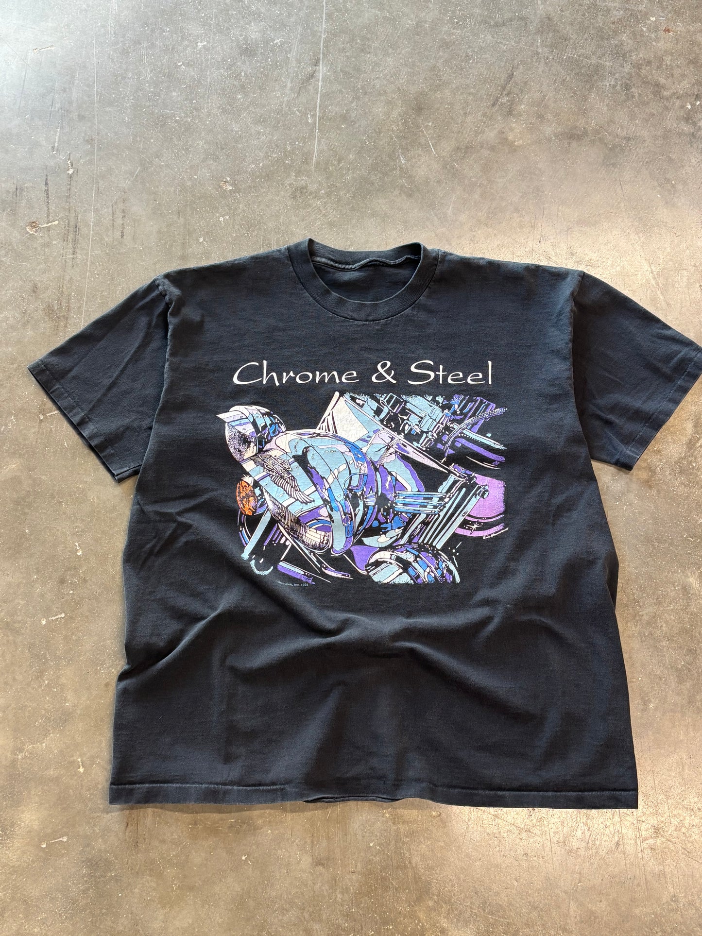 Vintage Harley Davidson Chrome and Steel shirt size XL