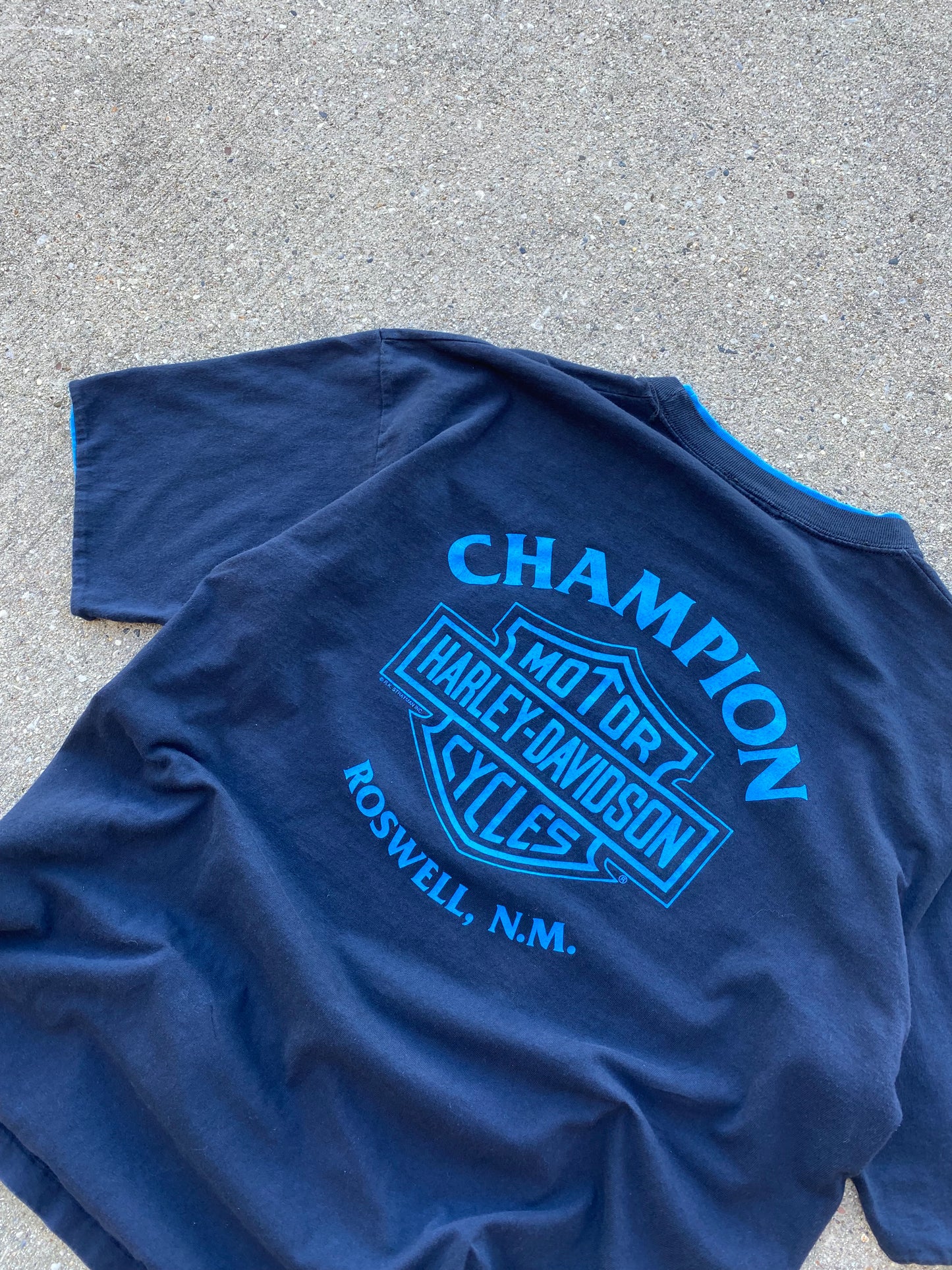 Vintage Harley Davidson Blue lightning shirt size xxl