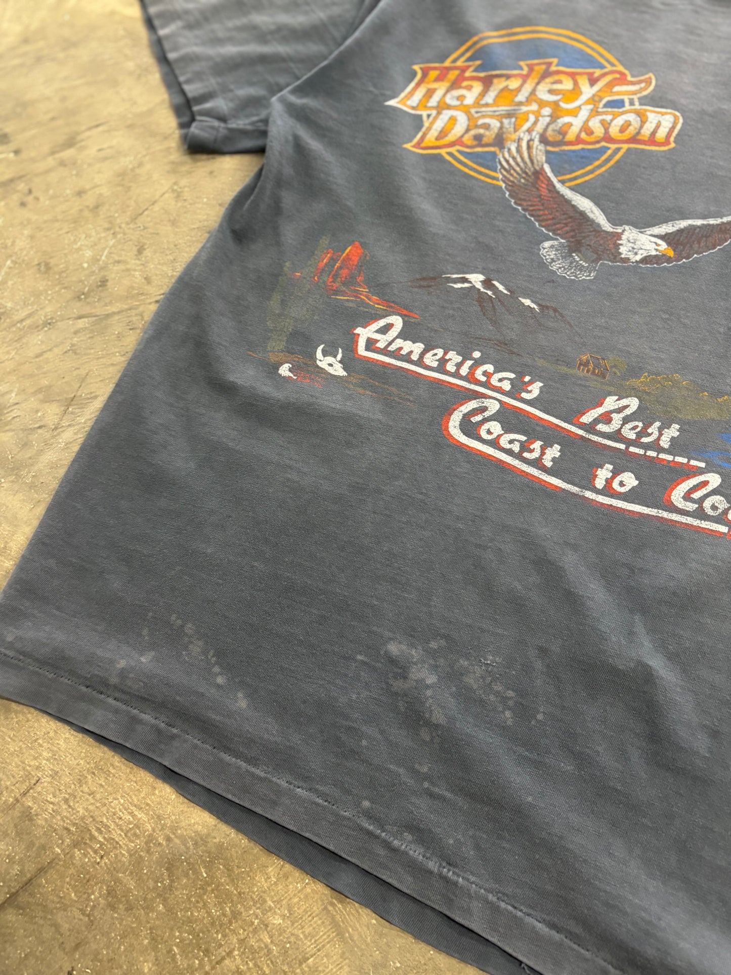 Vintage Sun Faded Harley Davidson Coast to coast 80’s shirt size xl