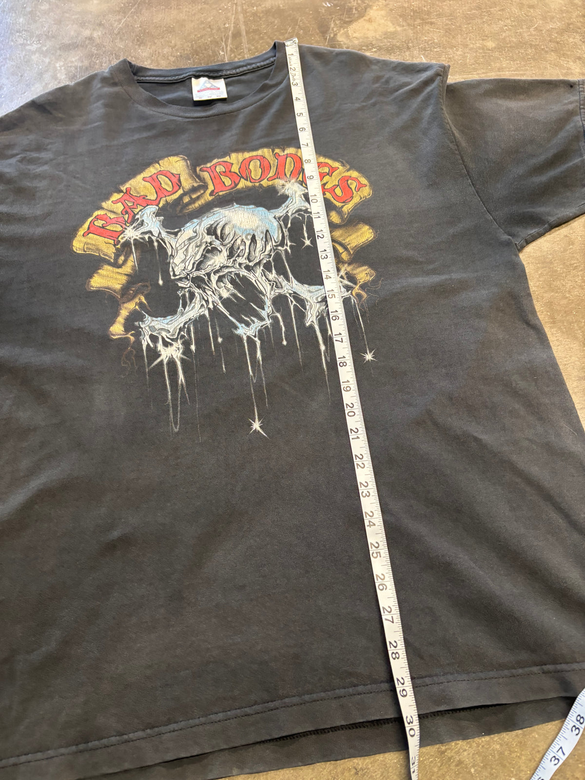 Vintage Bad Bones faded out biker shiner size Extra large