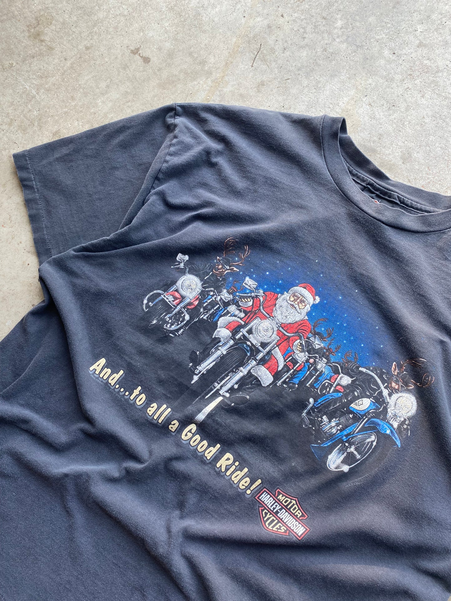 Vintage Harley Davidson Biker Santa shirt size XXL