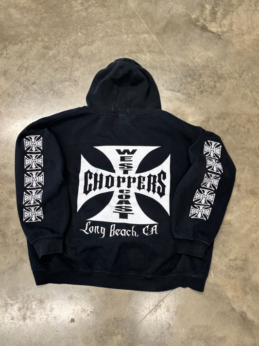 Vintage West Coast Choppers Iron Cross hoodie size xxl