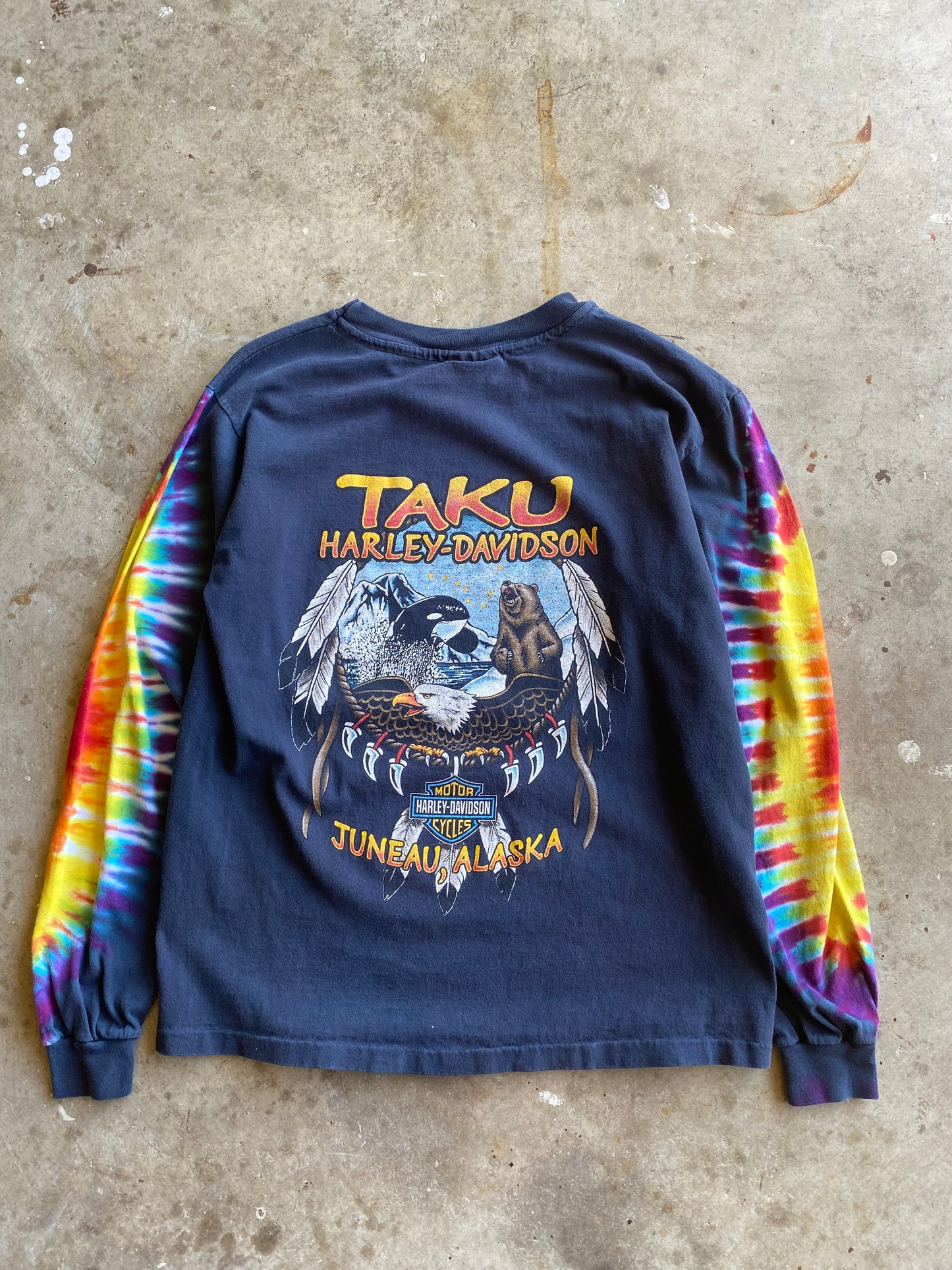 Vintage Harley Davidson Rainbow long sleeve shirt size medium