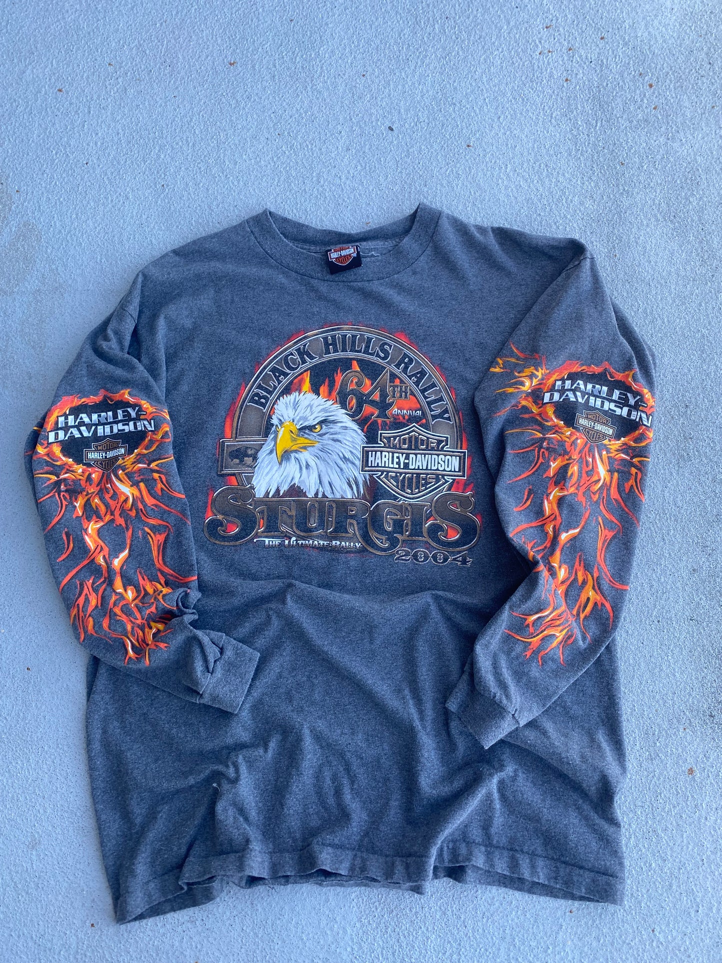 Vintage Harley long sleeve eagle flames size XL
