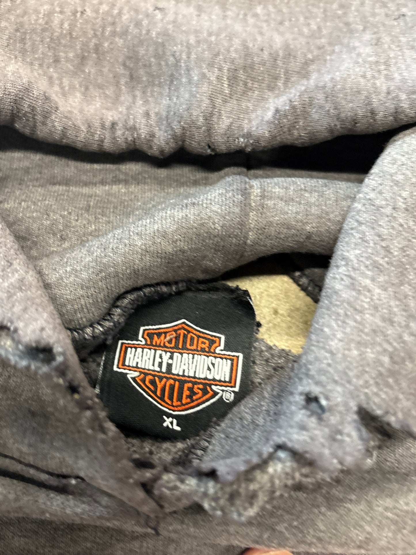 Vintage Smoked out and thrashed Harley Davidson hoodie size XL