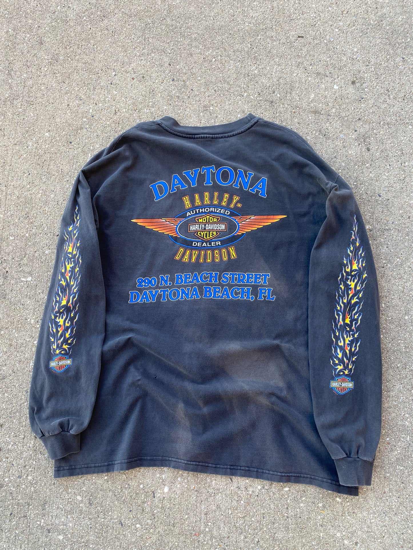 Vintage Harley Davidson Faded out bike week shirt size xxl