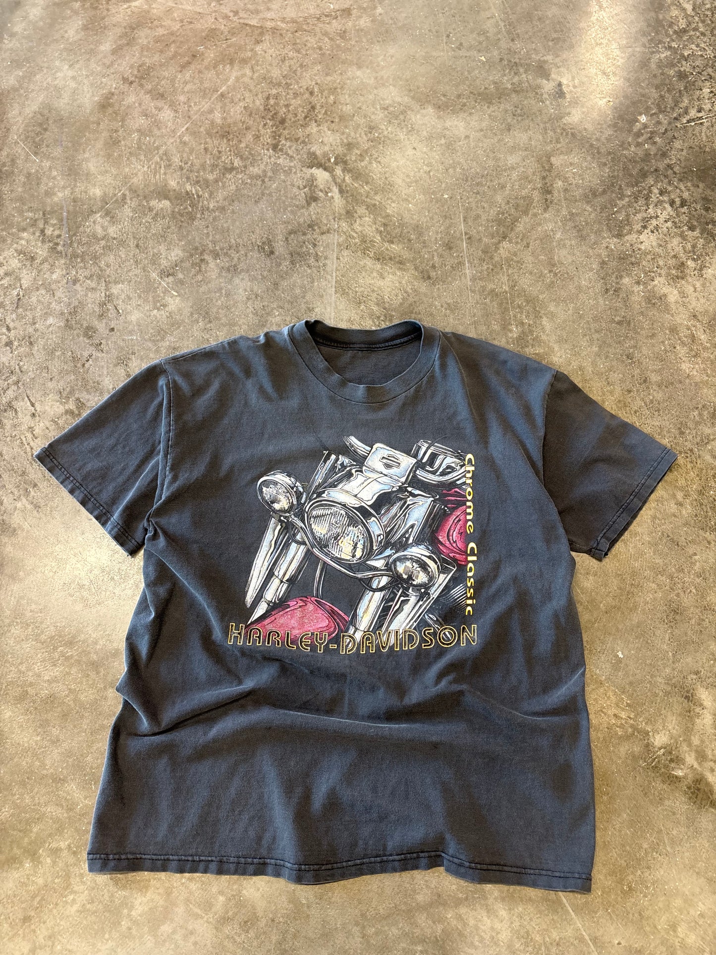 Vintage Faded Out Harley Davidson chrome classic shirt size XL