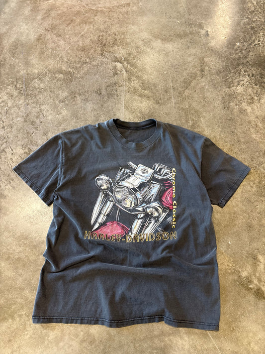 Vintage Faded Out Harley Davidson chrome classic shirt size XL
