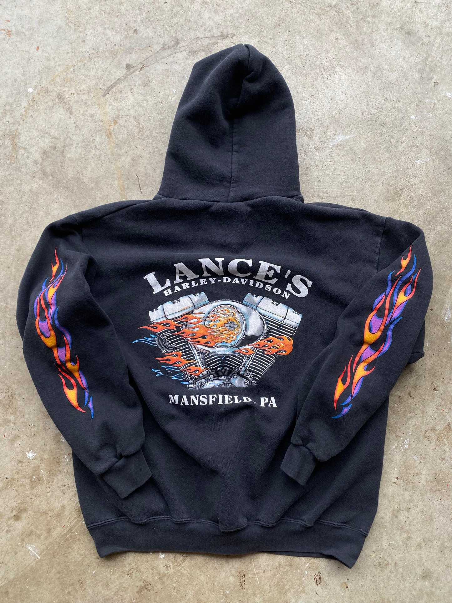 Vintage Harley Davidson Multi Flame hoodie size large