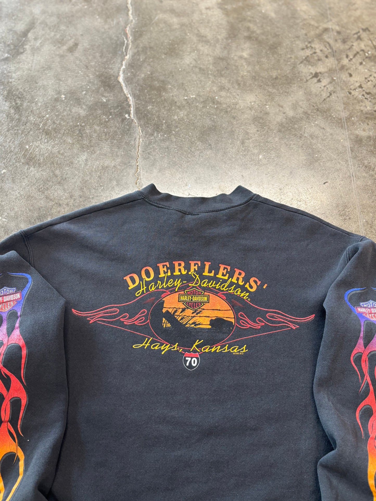 Vintage Harley Davidson Rainbow flame sweatshirt size medium