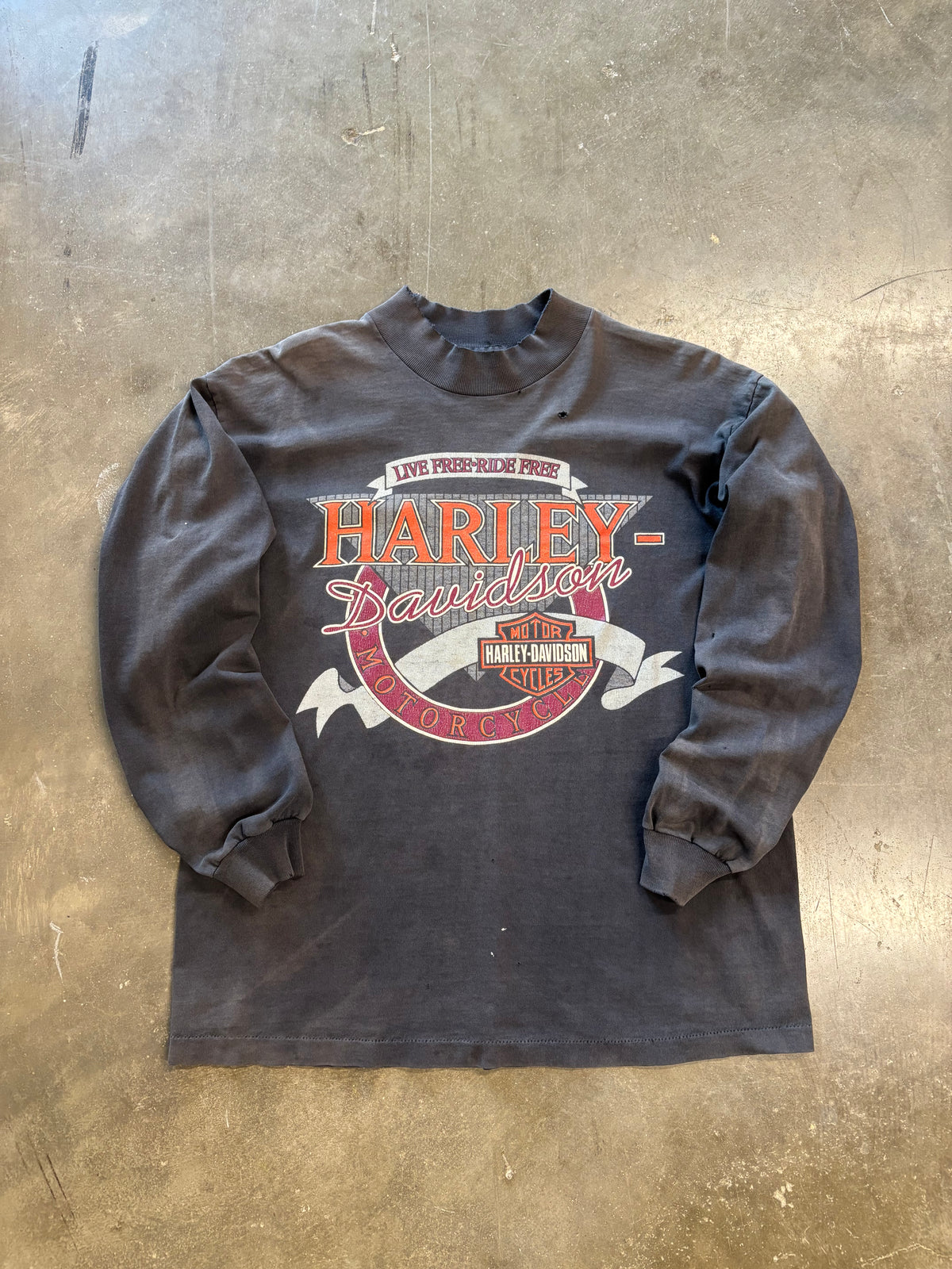 Vintage faded out Harley long sleeve size large