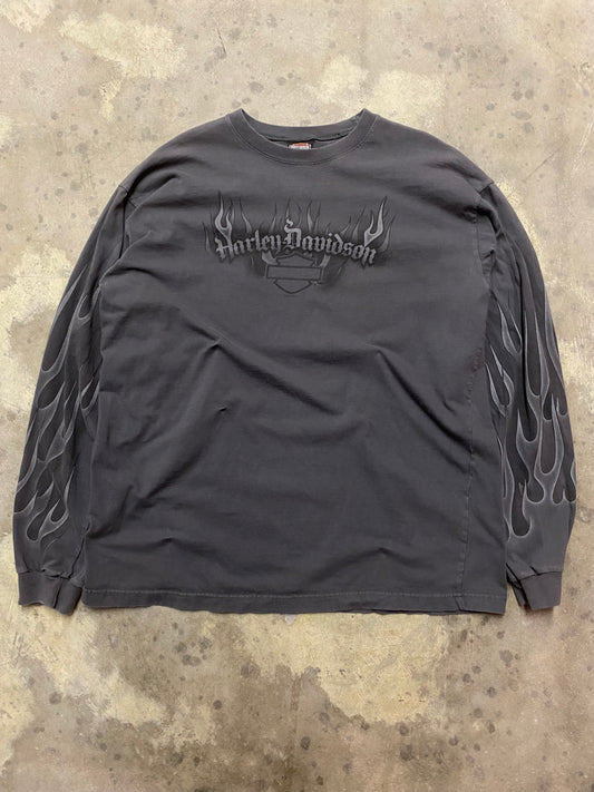 Harley Davidson Grey Chrome Flame shirt size extra large