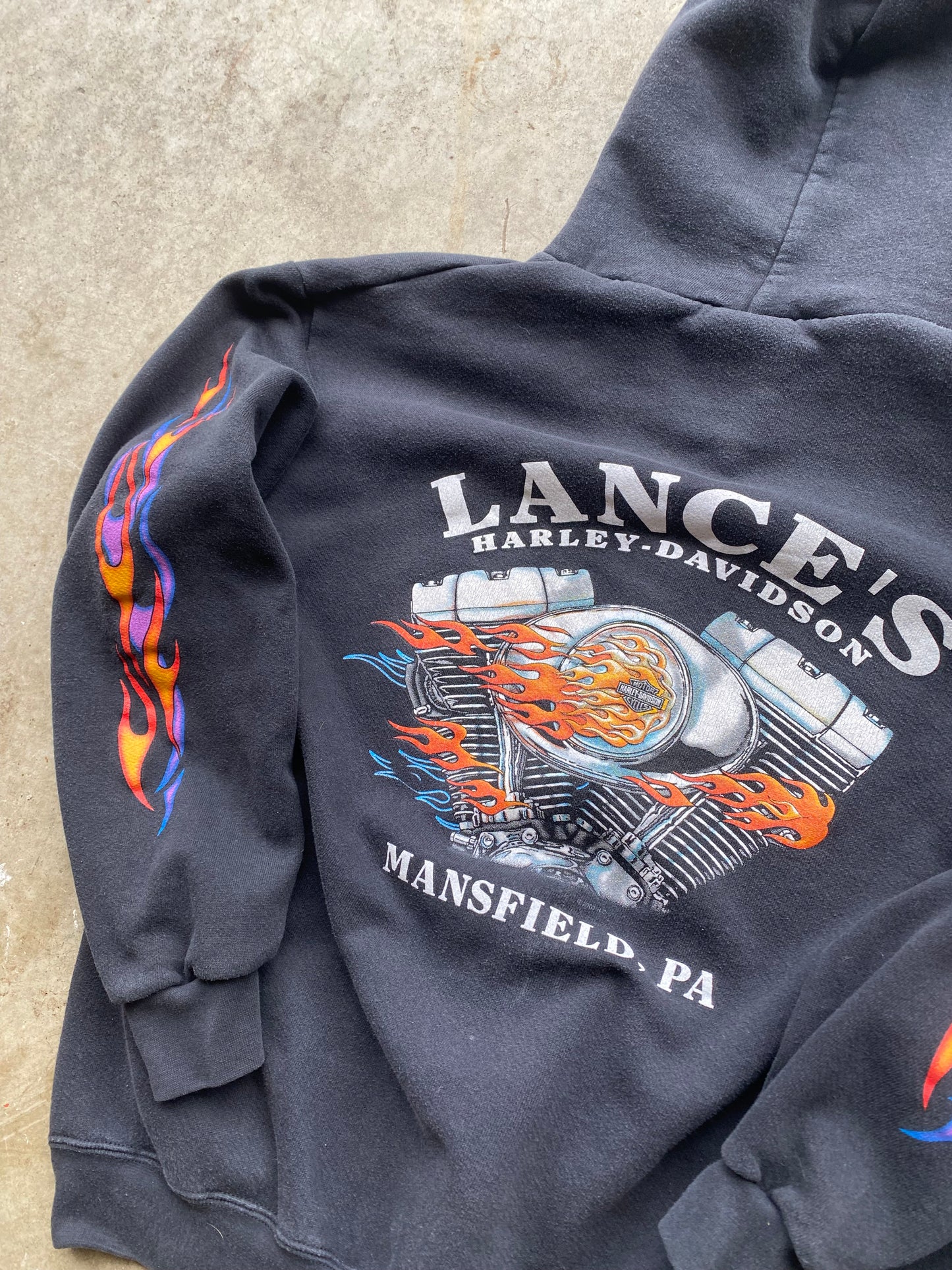 Vintage Harley Davidson Multi Flame hoodie size large