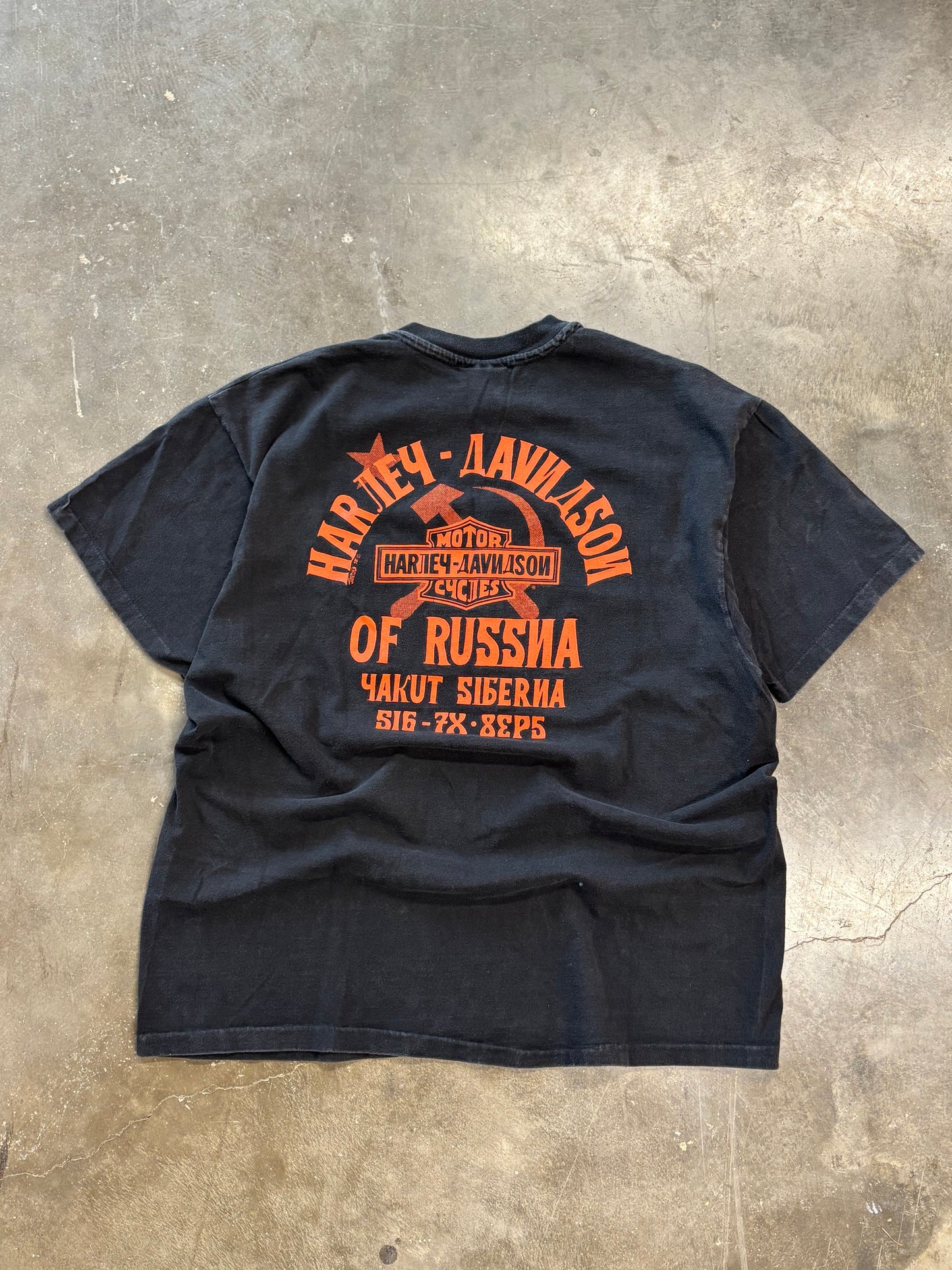 Vintage Harley Davidson Hammer and sickle Russia shirt xl