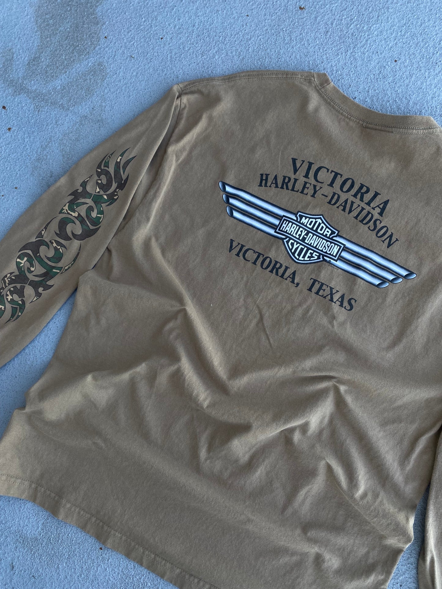 Vintage Harley Davidson Camo long sleeve shirt Extra Large