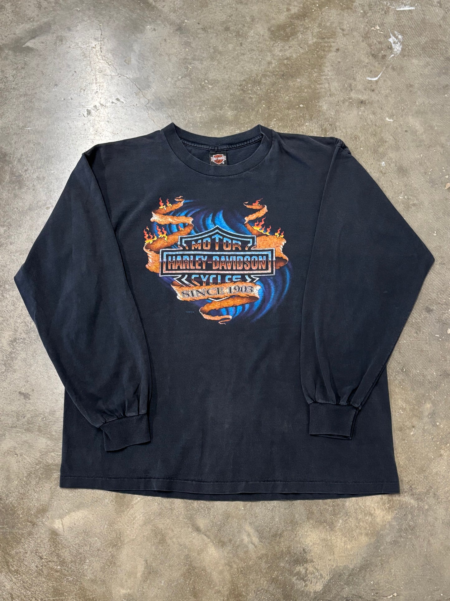 Vintage Harley Davidson Chrome Shield long sleeve size XL