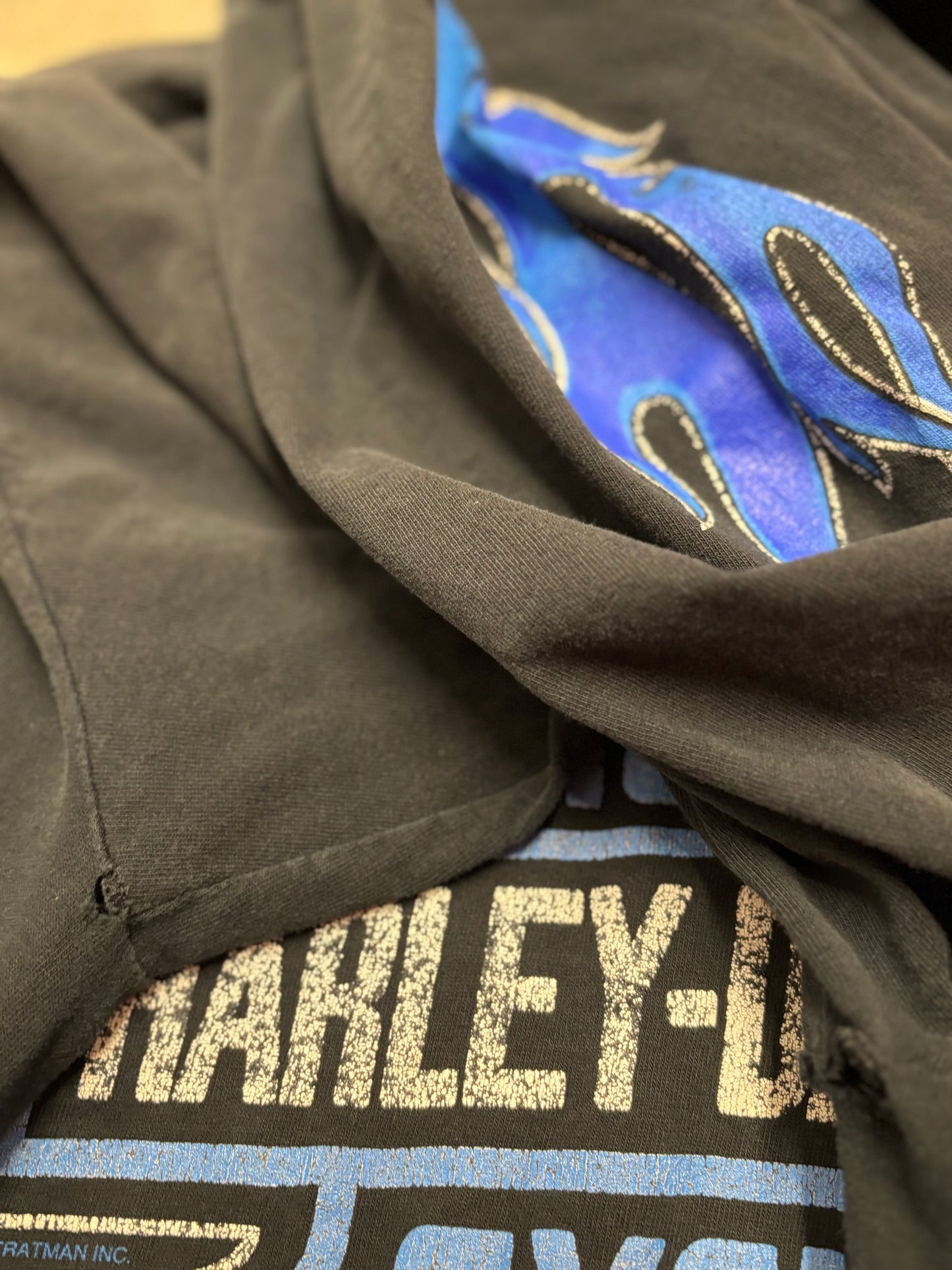 Vintage Harley Davidson Blue Shield Long sleeve distressed size XL
